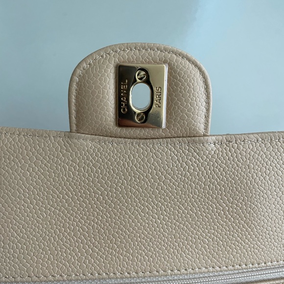 Chanel Caviar Quilted Medium Double Flap Beige - Picture 6 of 12